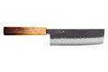 Couteau nakiri 16,5cm japonais artisanal Yuzo Black AS chêne brûlé