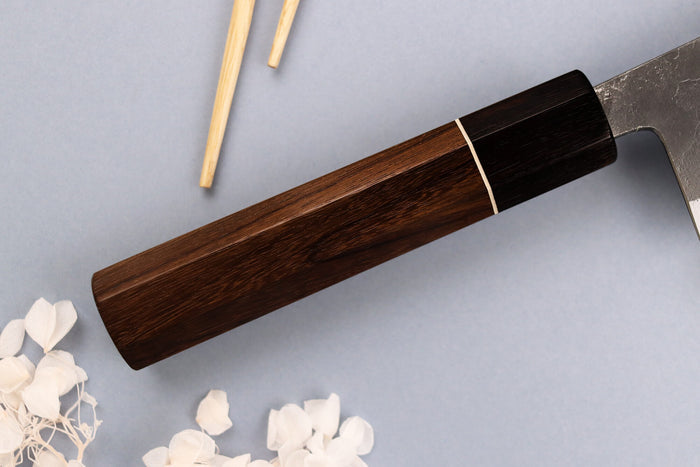 Couteau nakiri 16,5cm japonais artisanal Yuzo Black Nashiji