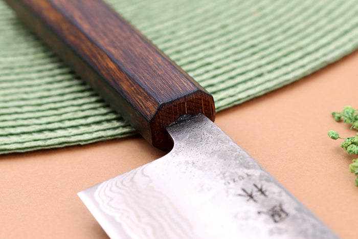 Couteau nakiri 16,5cm japonais artisanal Yuzo Enju Damas 440C