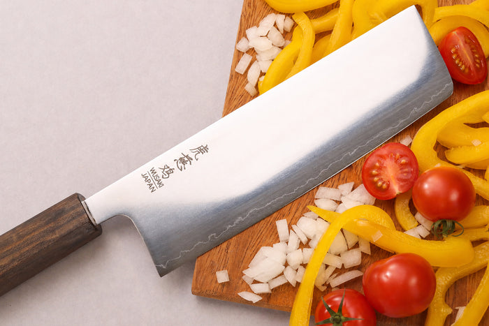 Couteau nakiri 16cm japonais artisnal Wusaki Hikari SLD manche bubinga