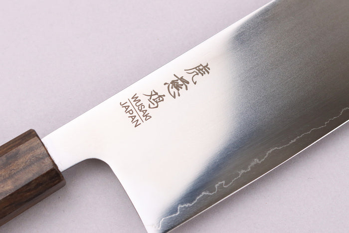 Couteau nakiri 16cm japonais artisnal Wusaki Hikari SLD manche bubinga