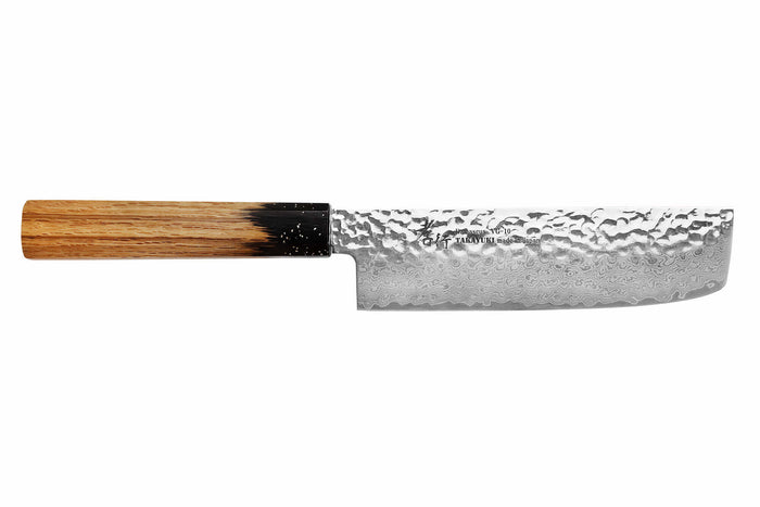 Couteau nakiri 16cm japonais Sakai Takayuki Kashi Urushi VG10 damas