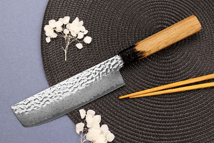 Couteau nakiri 16cm japonais Sakai Takayuki Kashi Urushi VG10 damas