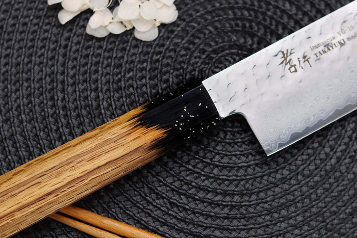 Couteau nakiri 16cm japonais Sakai Takayuki Kashi Urushi VG10 damas