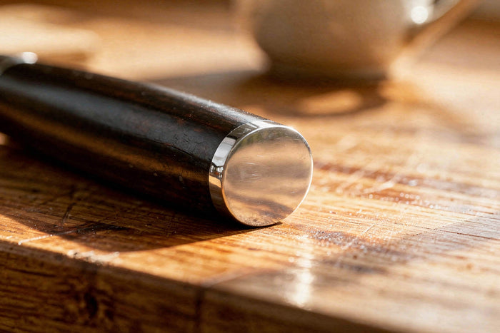 Couteau nakiri 17cm Fukito Ébène Damas martelé