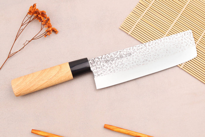 Couteau nakiri 17cm japonais Satake Cutlery Tsuchime en magnolia