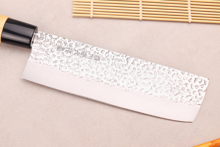 Couteau nakiri 17cm japonais Satake Cutlery Tsuchime en magnolia