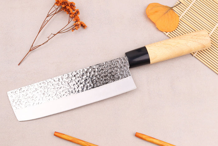 Couteau nakiri 17cm japonais Satake Cutlery Tsuchime en magnolia