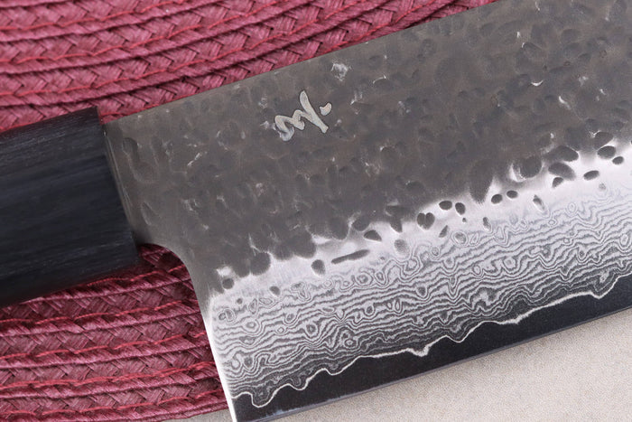 Couteau nakiri 17cm japonais Shizu Hamono Gen VG10 damas