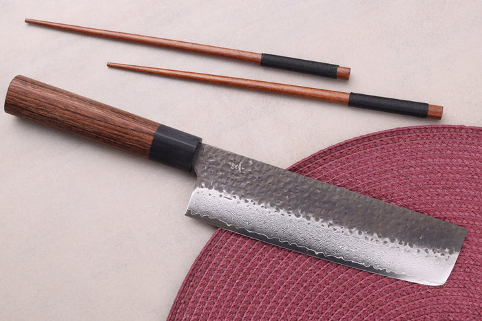 Couteau nakiri 17cm japonais Shizu Hamono Gen VG10 damas
