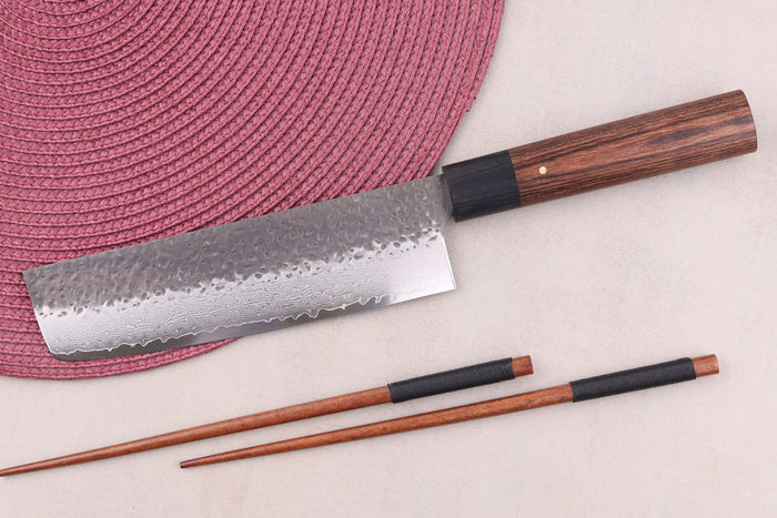 Couteau nakiri 17cm japonais Shizu Hamono Gen VG10 damas