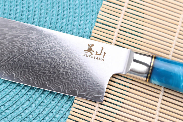 Couteau nakiri 17cm Kutoyama damas Azur