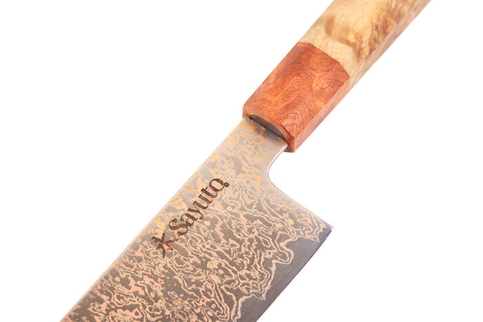 Couteau nakiri 17cm Sayuto Érable Damas 12Cr