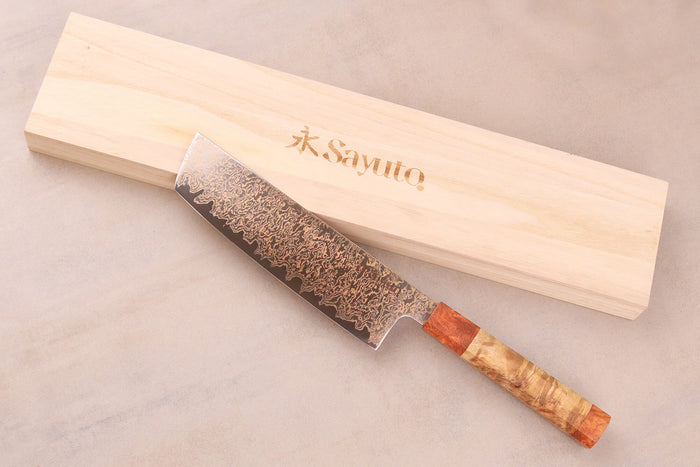 Couteau nakiri 17cm Sayuto Érable Damas 12Cr
