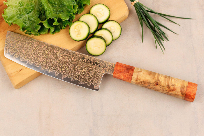 Couteau nakiri 17cm Sayuto Érable Damas 12Cr