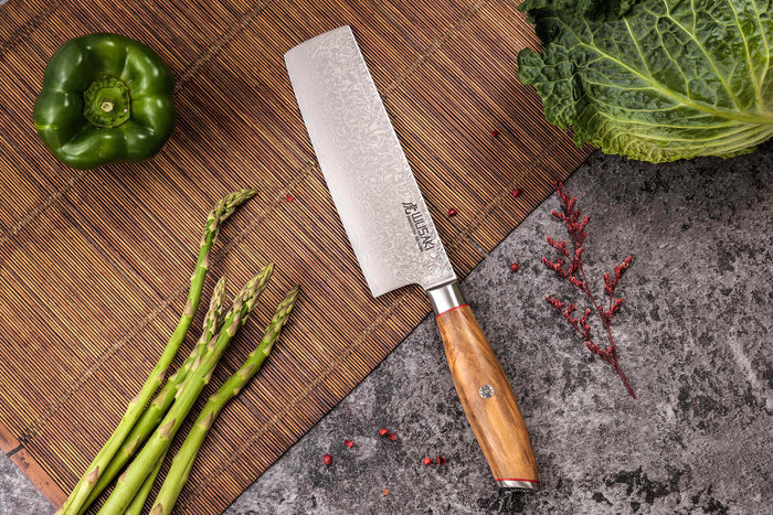 Couteau nakiri 17cm Wusaki Fujiko 10CR damas