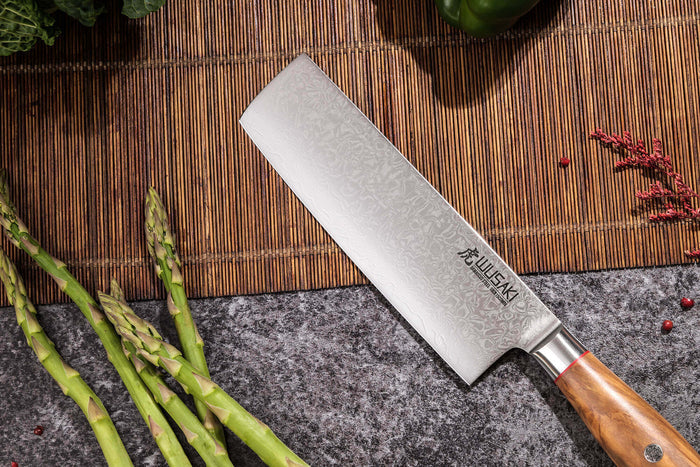 Couteau nakiri 17cm Wusaki Fujiko 10CR damas
