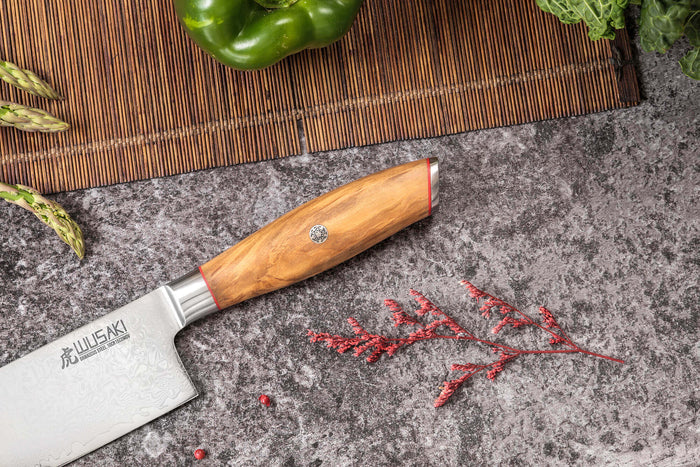 Couteau nakiri 17cm Wusaki Fujiko 10CR damas