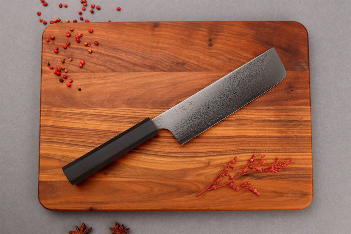 Couteau nakiri 18cm japonais artisanal Yuzo Kurogane Damas VG10