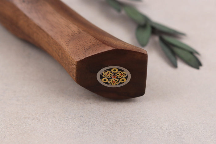 Couteau nakiri 18cm Ryda Knives A-30 San Maï et manche en noyer