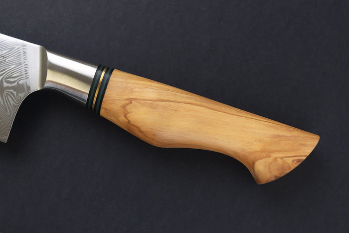 Couteau nakiri 18cm Ryda Knives ST650 Damas et manche en olivier