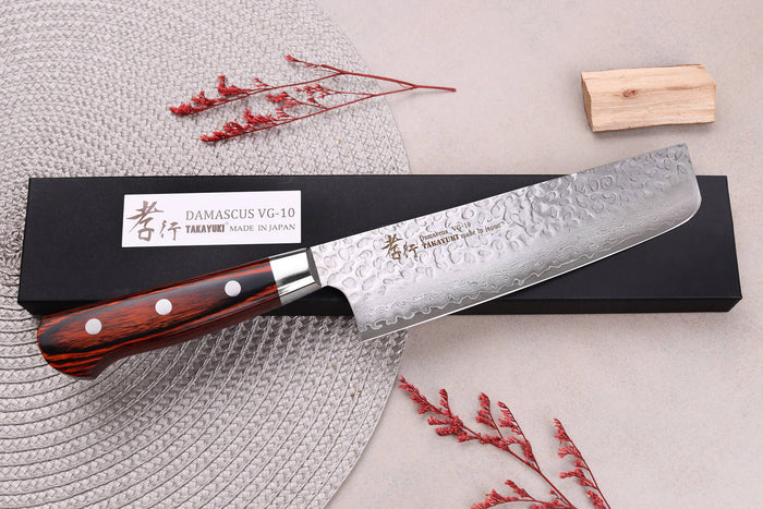 Couteau nakiri japonais 16cm Sakai Takayuki Damascus Western 33 couches