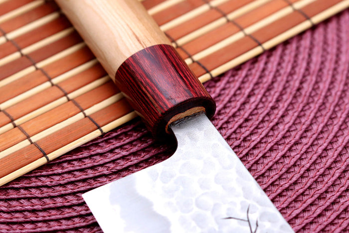 Couteau nakiri japonais artisanal Tsunehisa Aogami Super martelé 16,5cm