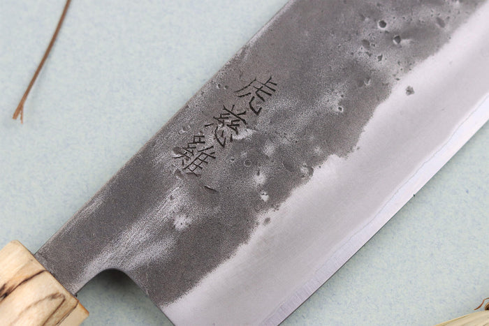 Couteau nakiri japonais artisanal Wusaki Nakata Erable BS2 16,5cm manche érable