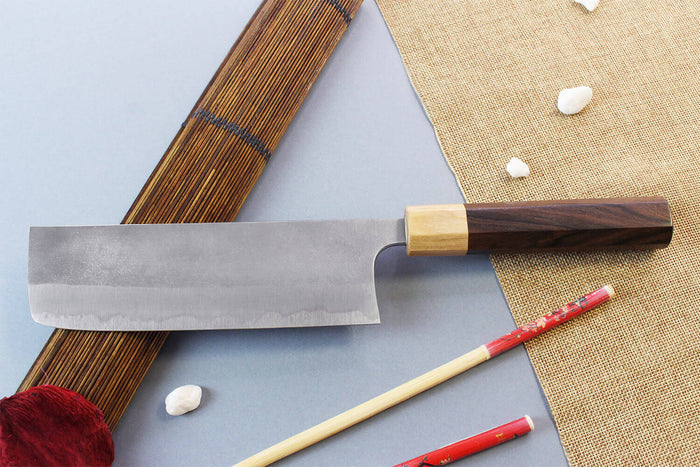 Couteau nakiri japonais artisanal Yoshimi Kato AS Nashiji 16,5cm