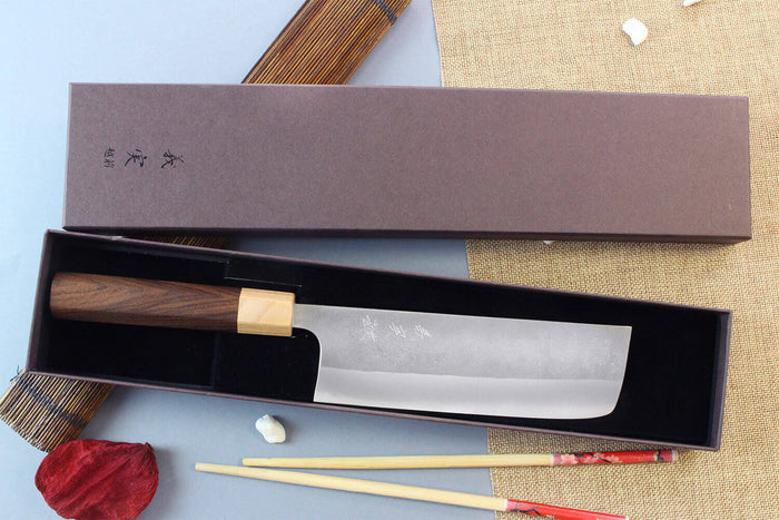 Couteau nakiri japonais artisanal Yoshimi Kato AS Nashiji 16,5cm