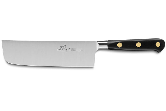 Couteau nakiri Sabatier Idéal Inox 100% forgé rivets laiton lame 16cm