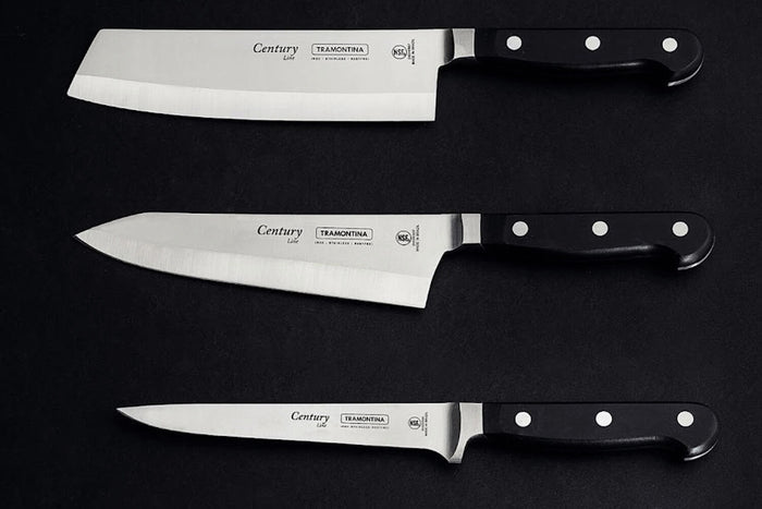 Couteau Nakiri Tramontina Century lame forgée 18cm manche polycarbonate noir