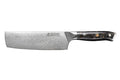 Couteau nakiri Wusaki Sakin Damas 10Cr 17cm manche en fibre de carbone et feuille d'or