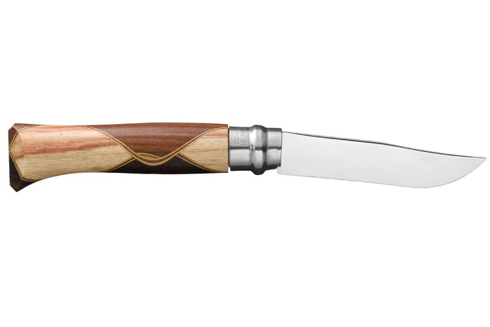 Couteau Opinel N°08 Chaperon lame poliglace et manche 4 bois