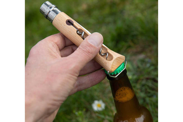 Couteau Opinel traditionnel n°10 lame 10cm virole tournante + tire-bouchon + décapsuleur