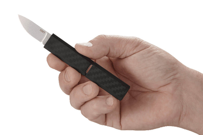Couteau plat CRKT SCRIBE 2425 manche nylon renforcé avec fibre de verre avec capuchon
