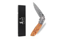 Couteau pliant 9,5cm Kutoyama effet plume manche olivier