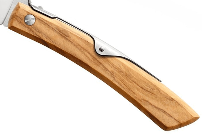 Couteau pliant artisanal Windmühlenmesser Ibex 100 manche en olivier 14cm