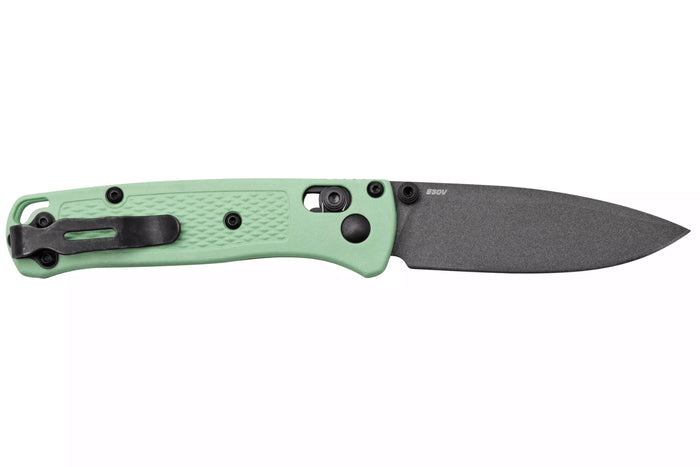 Couteau pliant Benchmade Mini Bugout Sea Foam 533GY-06 lame noire manche Grivory vert 9,4cm