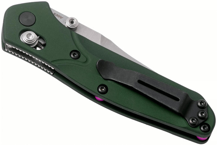 Couteau pliant Benchmade Mini Osborne 945 lame tanto manche aluminium anodisé vert 9cm