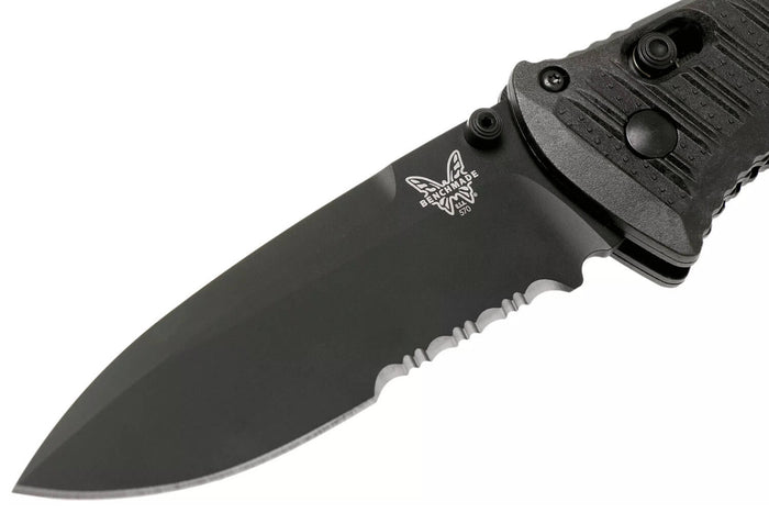 Couteau pliant Benchmade Presidio II 570SBK-1 lame noire semi-dentée 9,5cm avec clip de poche