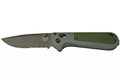 Couteau pliant Benchmade Redoubt 430SBK lame semi-dentelée manche Grivory gris/vert 12cm