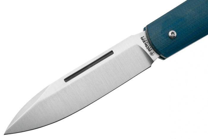 Couteau pliant Böker Coffin Denim 112944 manche en micarta bleu 10,7cm