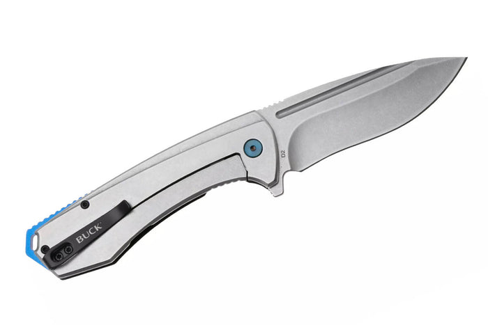 Couteau pliant BUCK RUCKUS 0713BLS manche noir et bleu 12cm