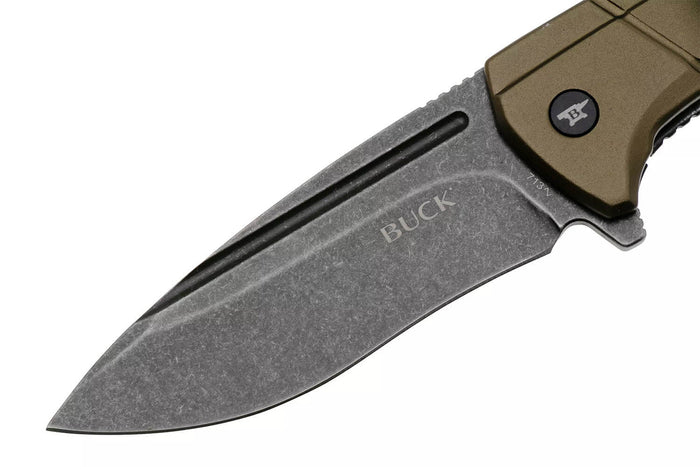 Couteau pliant BUCK RUCKUS 0713GRS manche vert 12cm
