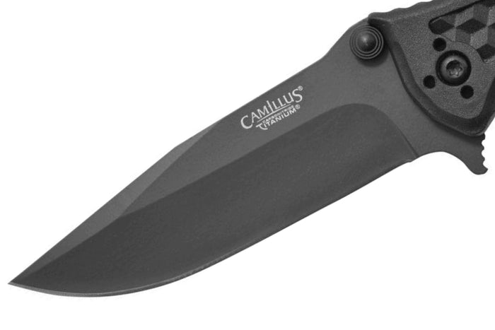 Couteau pliant Camillus Reverb manche en nylon et fibres de verre à motif cubique 9,5cm