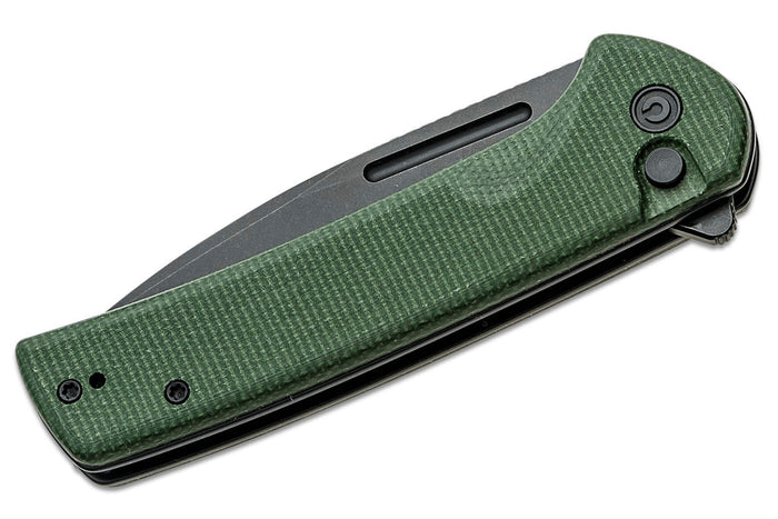 Couteau pliant CIVIVI Conspirator C210062 lame Blackwash et manche Micarta vert 11,7cm