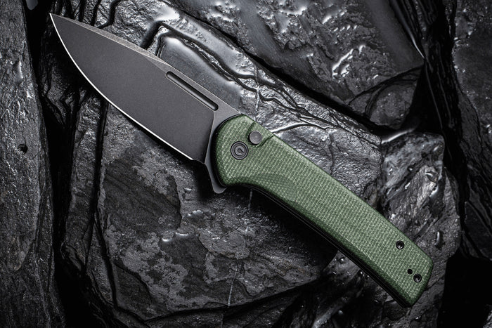 Couteau pliant CIVIVI Conspirator C210062 lame Blackwash et manche Micarta vert 11,7cm