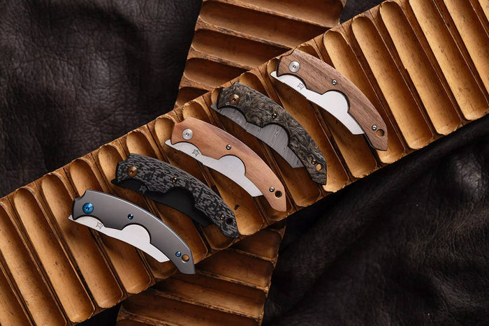 Couteau pliant coupe-cigare Fox Virtus FX.541TI manche 10cm en titanium + étui cuir