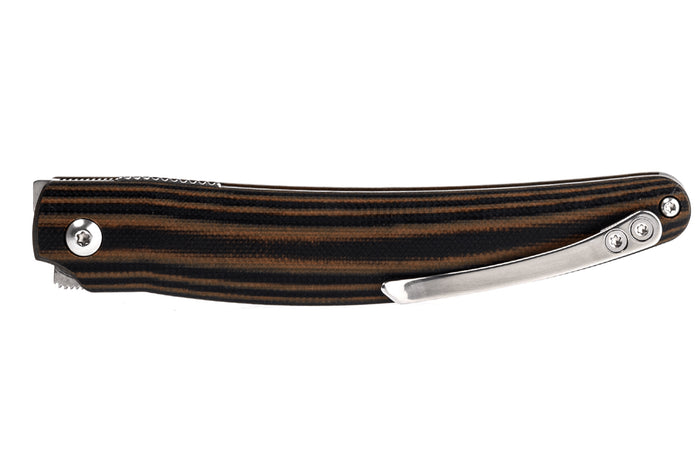 Couteau pliant CRKT Ancestor 5930.CR manche en G10 noir et marron 11,7cm